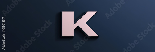 A 3D rendering of the letter K in a light pink color, set against a deep blue background. Free Download A 3D rendering of the letter K in a light pink color, set against a deep blue background. - GFXLoad