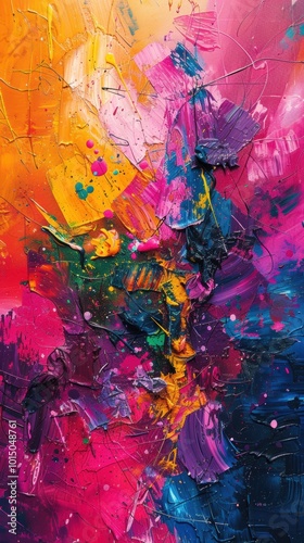 A chaotic and energetic abstract work, full of expressive marks and gestural lines.