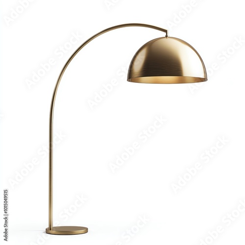 Wallpaper Mural Stylish gold arch floor lamp on white isolated background. Torontodigital.ca