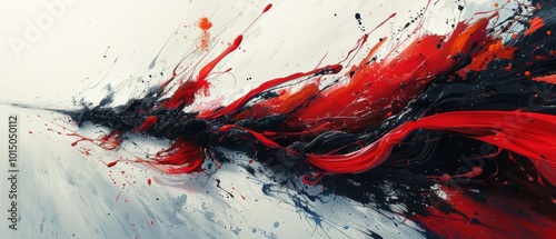 A chaotic and energetic abstract work, full of expressive marks and gestural lines. photo