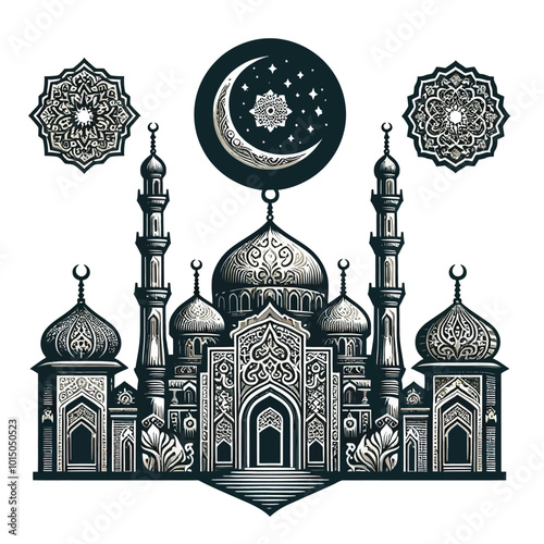 Traditional Mosque Logo set