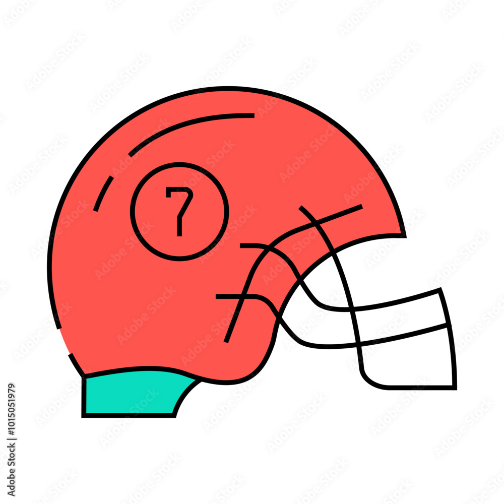 helmet american football player line icon vector. helmet american football player sign. isolated symbol illustration helmet american football player line icon vector. helmet american football player sign. isolated symbol illustration