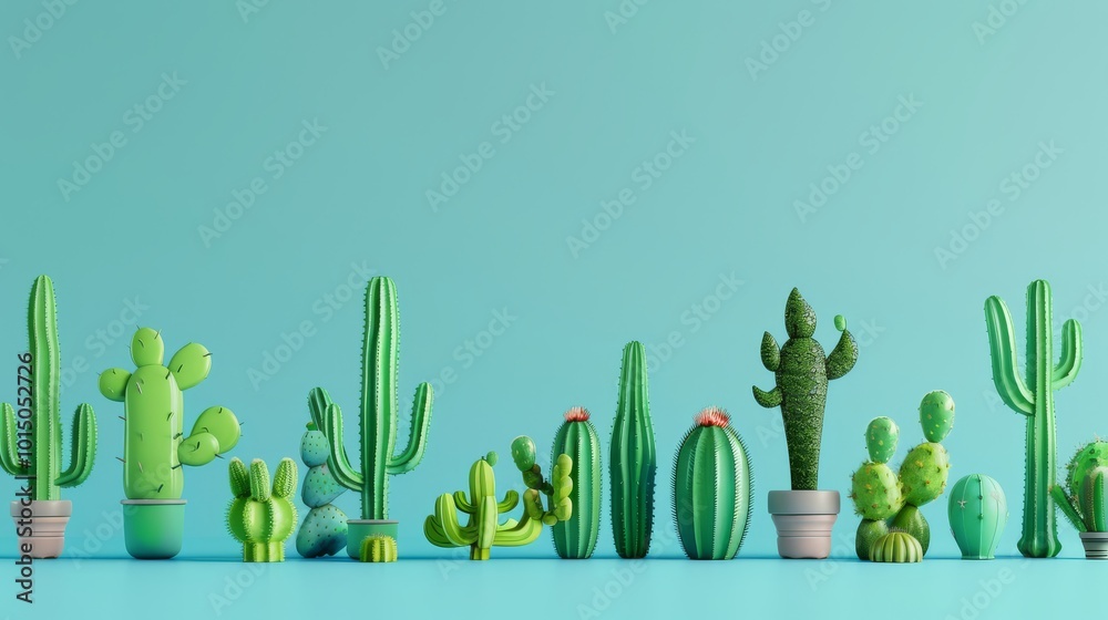 Digital 3d cactus border plant abstract graphic poster web page PPT background. Nature and botany concept for design, invitations, and print. wallpaper with copy space Digital 3d cactus border plant abstract graphic poster web page PPT background. Nature and botany concept for design, invitations, and print. wallpaper with copy space
