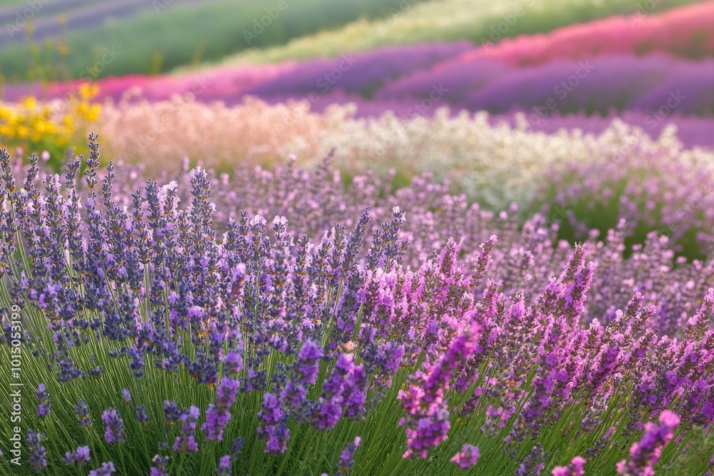 Obraz premium Vibrant Lavender Fields of Provence: Famous French Countryside