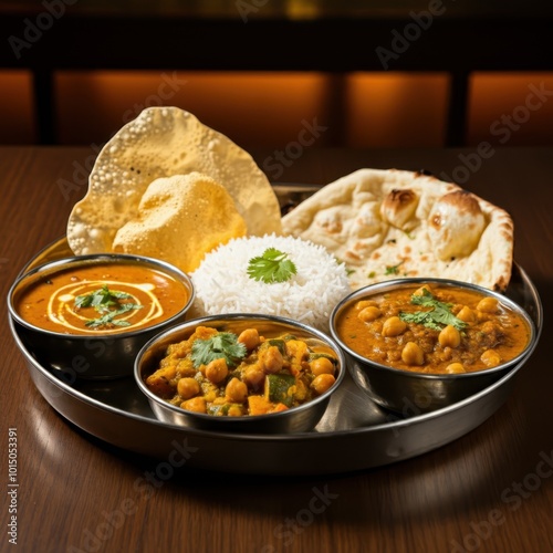 Wallpaper Mural A typical Maharashtrian lunch box or tiffin filled with food Roti or Chapati, White Rice Potato Sabji, Simple Dal Tadka, and Pickles and Salad Torontodigital.ca