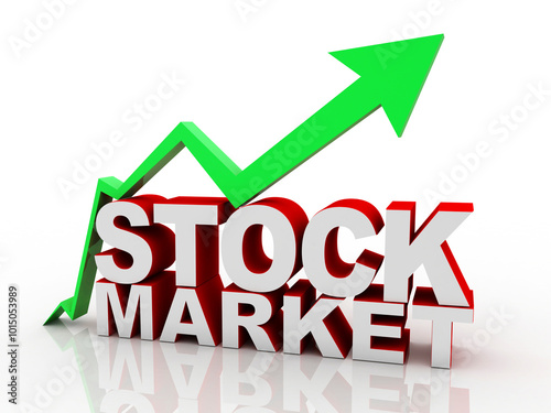 3D illustration stock market concept