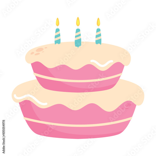 birthday cake with burning candles