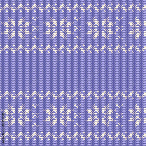 Vector knitting pattern. Winter and Christmas background. Scandinavian ornament