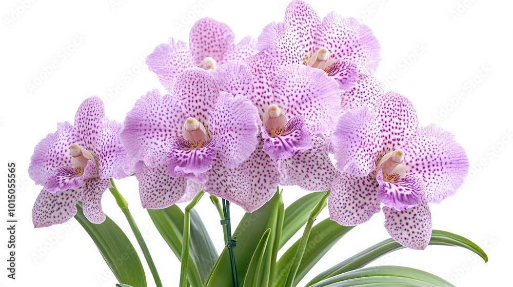 Vibrant Purple Orchid Flowers in Close-Up View Vibrant Purple Orchid Flowers in Close-Up View