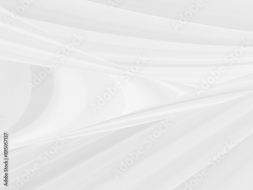 Clean fashion woven beautiful soft fabric abstract smooth curve shape decorative textile white background