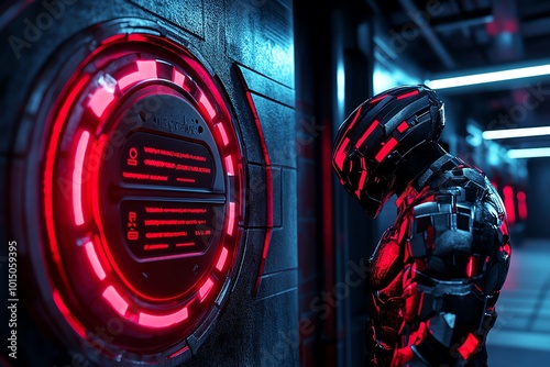 3D-rendered phishing login page, almost indistinguishable from the real one, with glowing elements subtly highlighting the danger