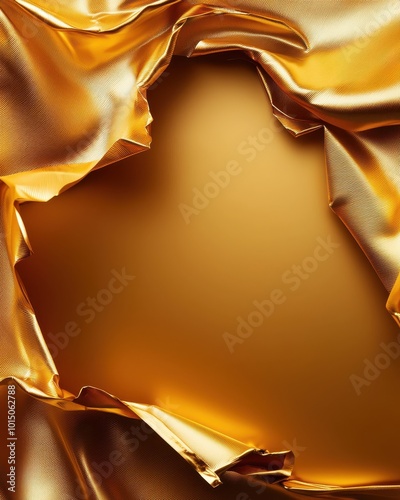 Golden Fabric with Empty Space for Text or Logo