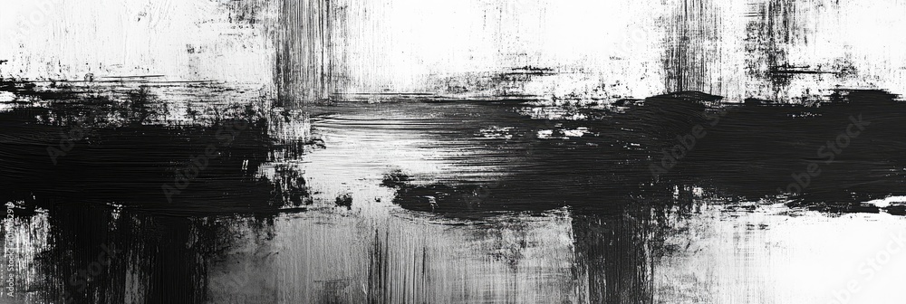 Fototapeta premium Textured brush strokes creating a rustic, weathered effect with visible brush marks and rough edges