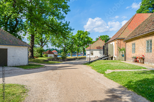 Tableau sur toile Architecture in the old town of Fredrikstad, Norway