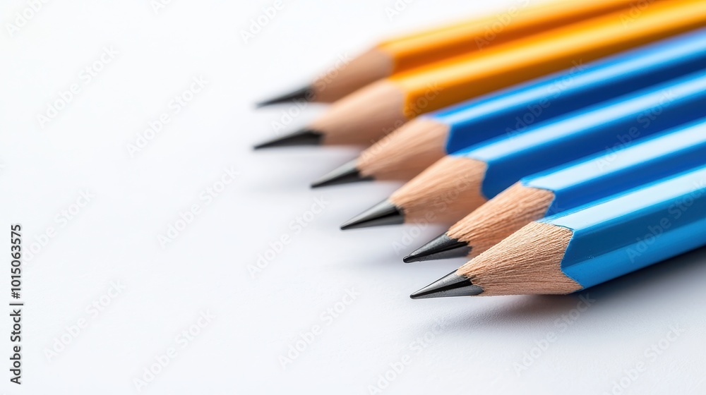 Colorful Pencils Arranged on a Light Background Colorful Pencils Arranged on a Light Background
