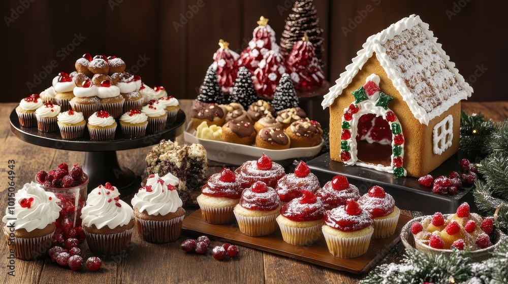 Festive Christmas Dessert Table Display Festive Christmas Dessert Table Display