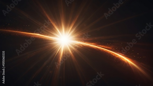 A bright lens flare effect with soft radial light beams and glowing edges. Perfect for enhancing light sources or adding cinematic highlights to visuals.