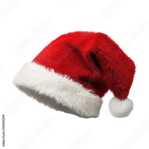 Red Santa hat, white isolate background transparent background