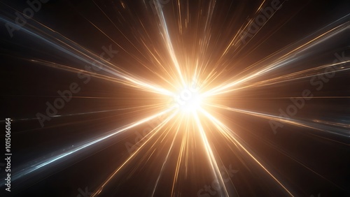 A bright lens flare effect with soft radial light beams and glowing edges. Perfect for enhancing light sources or adding cinematic highlights to visuals.