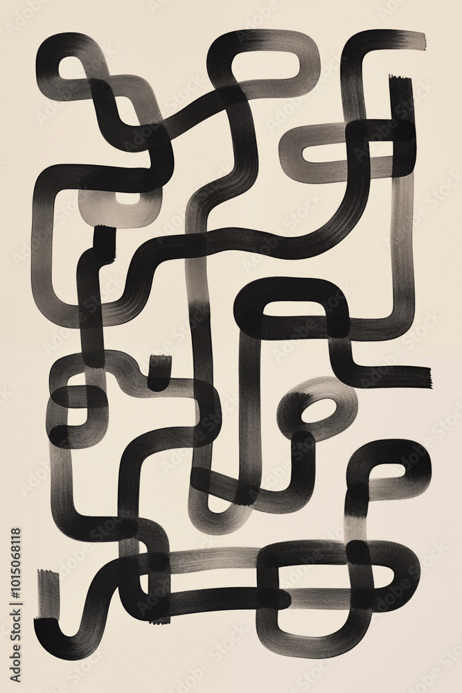Minimalist abstract art print. Wall art. Modern art. Created with Generative AI technology Minimalist abstract art print. Wall art. Modern art. Created with Generative AI technology