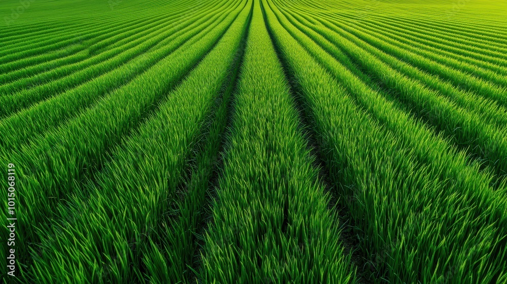Modern Irrigation System in Green Agricultural Field Modern Irrigation System in Green Agricultural Field