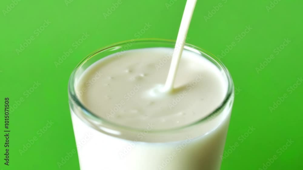 Milk Being Poured on Chroma Key Background Milk Being Poured on Chroma Key Background