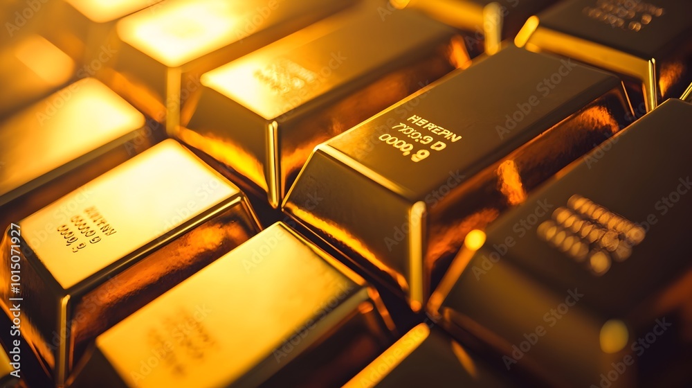 Stacked Gold Bars Reflecting Light in a Luxurious Display of Wealth and Prosperity Stacked Gold Bars Reflecting Light in a Luxurious Display of Wealth and Prosperity