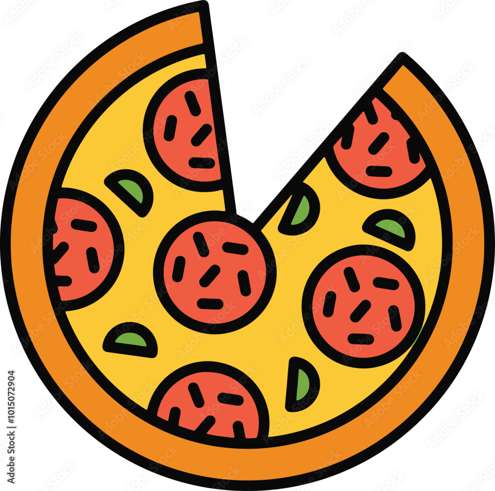 Obraz premium Pizza Icon, Italian Food, Fast Food, Junk Food, Delicious, Tasty