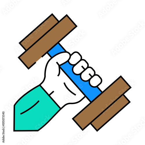 exercise with dumbbell line icon vector. exercise with dumbbell sign. isolated symbol illustration