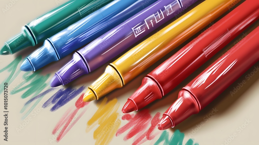 Fototapeta premium Dry Erase Markers Simple Vector Illustration