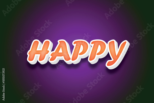 happy mood 3d editable text