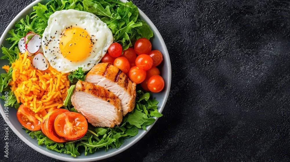 Healthy Balanced Meal on a Plate with Portion Control Healthy Balanced Meal on a Plate with Portion Control