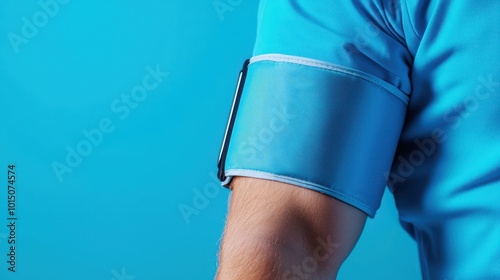 Blood Pressure Cuff on Person's Arm Ready for Measurement