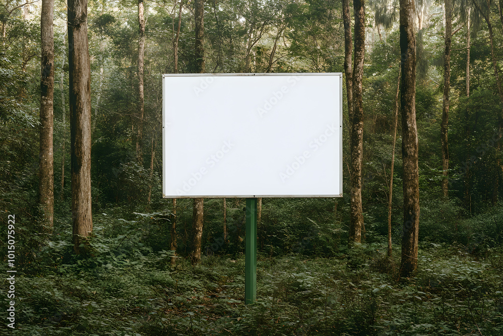 blank Sign on a Green Pole in a Forest | Nature Trail Markers Guiding Adventurers and Hikers blank Sign on a Green Pole in a Forest | Nature Trail Markers Guiding Adventurers and Hikers