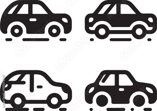 set of car silhouette vector illustration