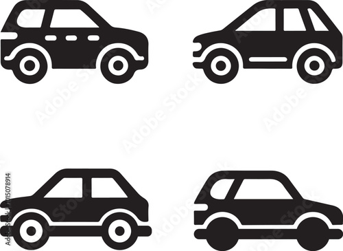 set of car silhouette vector illustration