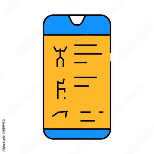 training app smartphone line icon vector. training app smartphone sign. isolated symbol illustration