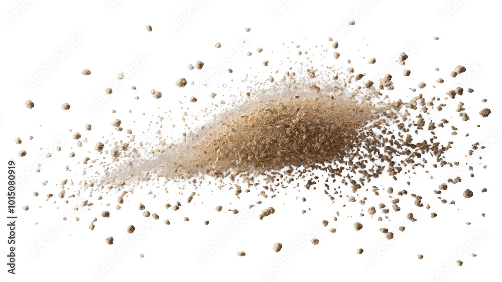 Golden particles cascading in a mesmerizing stream against a white background Golden particles cascading in a mesmerizing stream against a white background