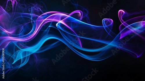 A mesmerizing swirl of blue and purple smoke against a dark background, creating a sense of motion and vibrancy.