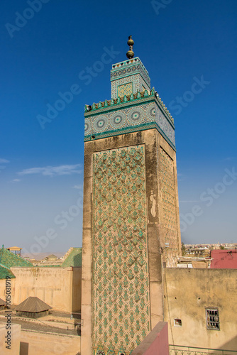 Obraz na płótnie Minaret of Bou Inania Madrasa of Fez w salonie