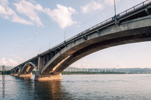 Communal bridge over the Yenisei River