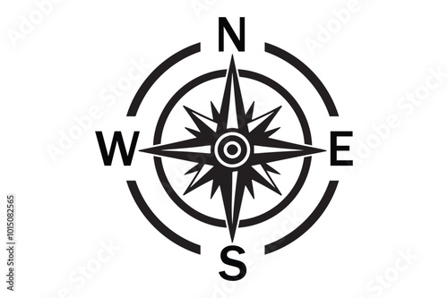 Compass silhouette vector art illustration 