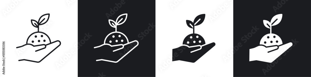 Environment icon vector icon set black filled and outlined style. Environment icon vector icon set black filled and outlined style.