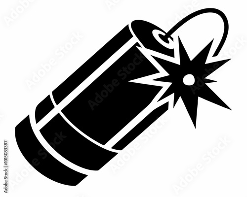 Dynamite silhouette vector icon,bomb icon