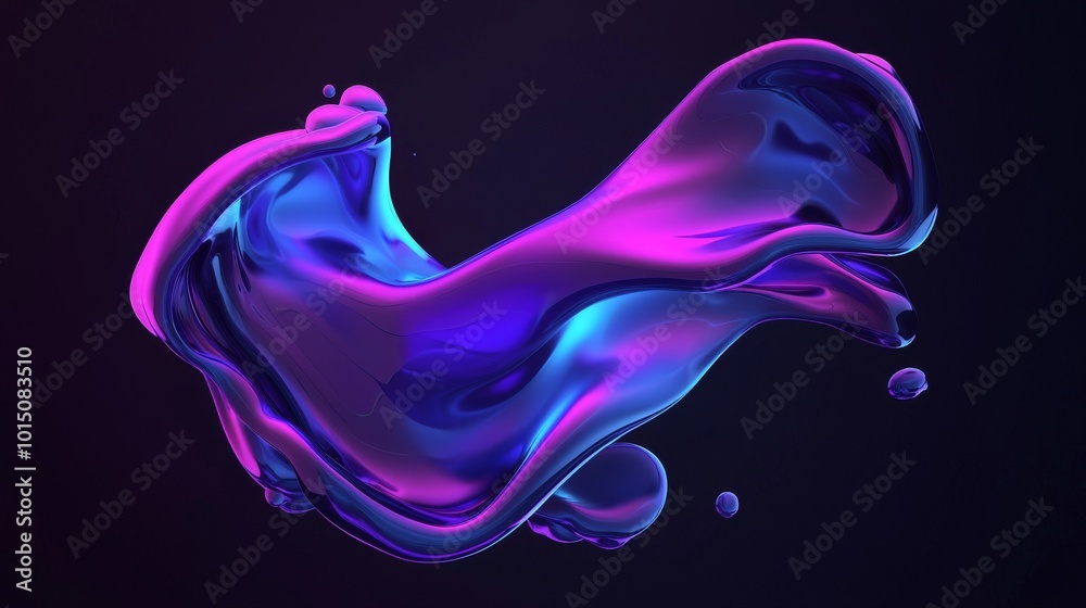 Abstract swirl of vibrant purple and blue liquid shapes against a dark background. Abstract swirl of vibrant purple and blue liquid shapes against a dark background.