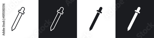 Eye dropper icon vector icon set black filled and outlined style.