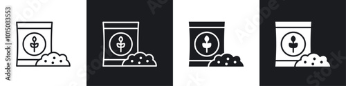 Fertilizer icon vector icon set black filled and outlined style.