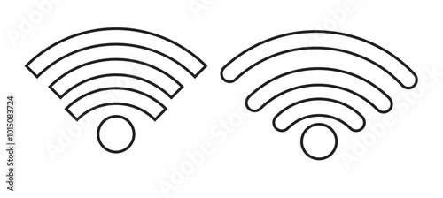Wireless and wifi icon or wi-fi icon sign for remote internet access, internet connection, signal icon, variations podcast vector symbol, vector illustration