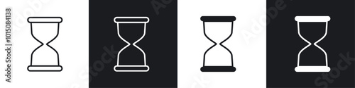 Hourglass icon vector icon set black filled and outlined style.