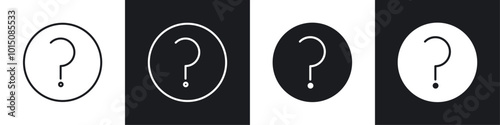 Question icon vector icon set black filled and outlined style.
